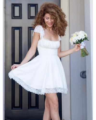 Women Mini Party Dresses Sleeveless Lace Short Bridal Dress Bodycon Summer