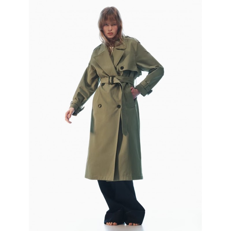 Women Trench Coat Turndown Collar Long Sleeves Outerwear Trench Coats Spring Fall Street Wear Daily Casual