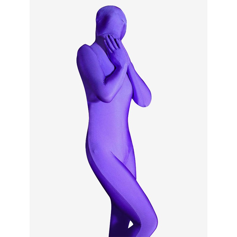 Halloween Morph Suit Unisex Purple Lycra Spandex Zentai Suit Bodysuit