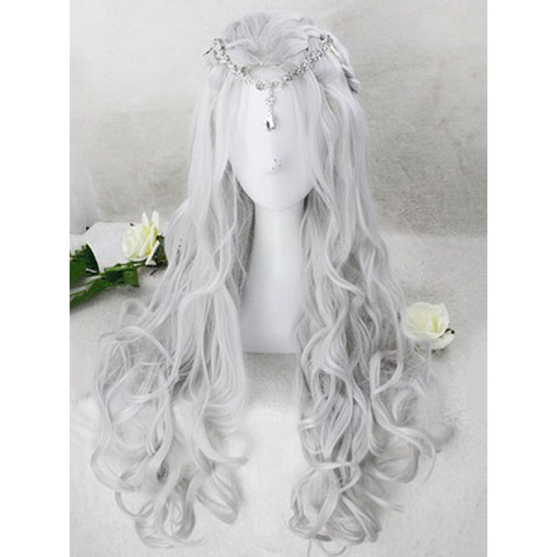 Classic Lolita Gold Long Curly Spiral Curls Synthetic Hair Wigs Harajuku Fashion