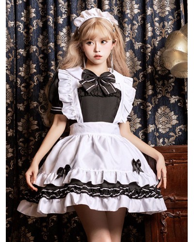 Gothic Lolita Dresses Ruffles Bows Black Black