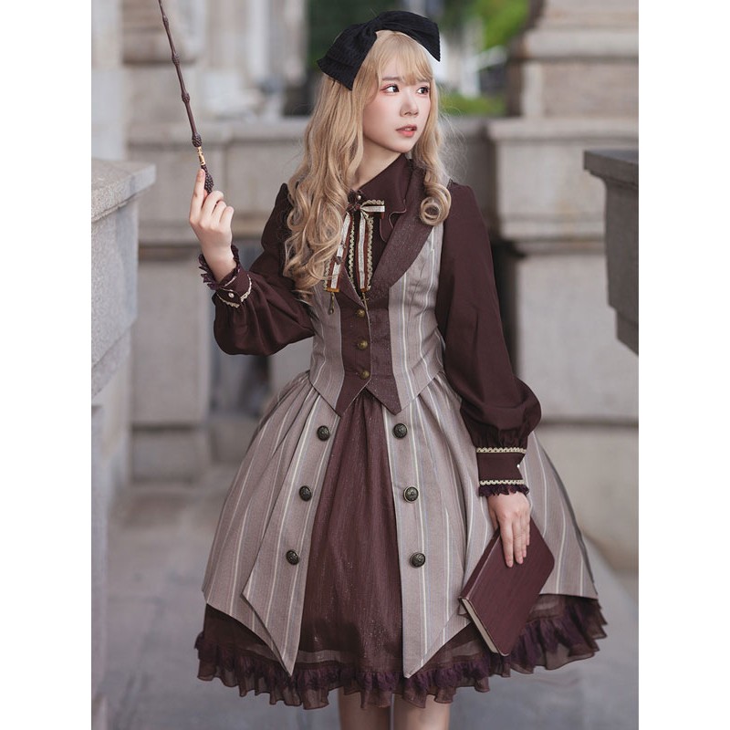 Lolita Coats Coffee Brown Infanta Polyester Top Top Summer Lolita Outwears Gothic Classic  Traditional Academic