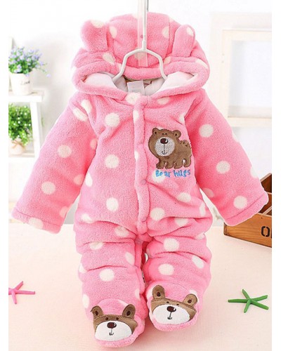 Unisex Toddler Kigurumi Onesie Pajamas Flannel Jumpsuit Bear Costume Onesie Pajamas