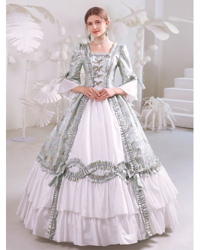 Women White Costumes 's Polyester Marie Antoinette Costume Dress 18th Century Costume Royal Retro Gothic Euro-Style