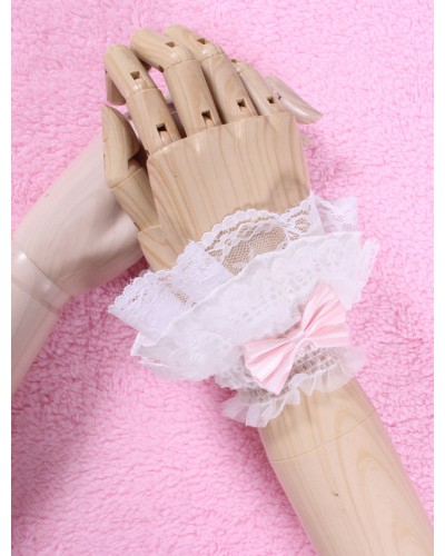 White Bows Lace Synthetic Lolita Gloves Lovely Party