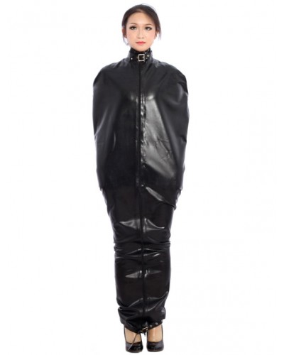 Unisex Halloween Special Buckle Black Latex Catsuit Halloween