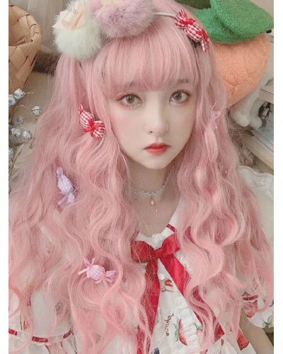 Sweet Lolita Wigs Long Heat Resistant Fiber Light Pink Lolita Hair Wigs