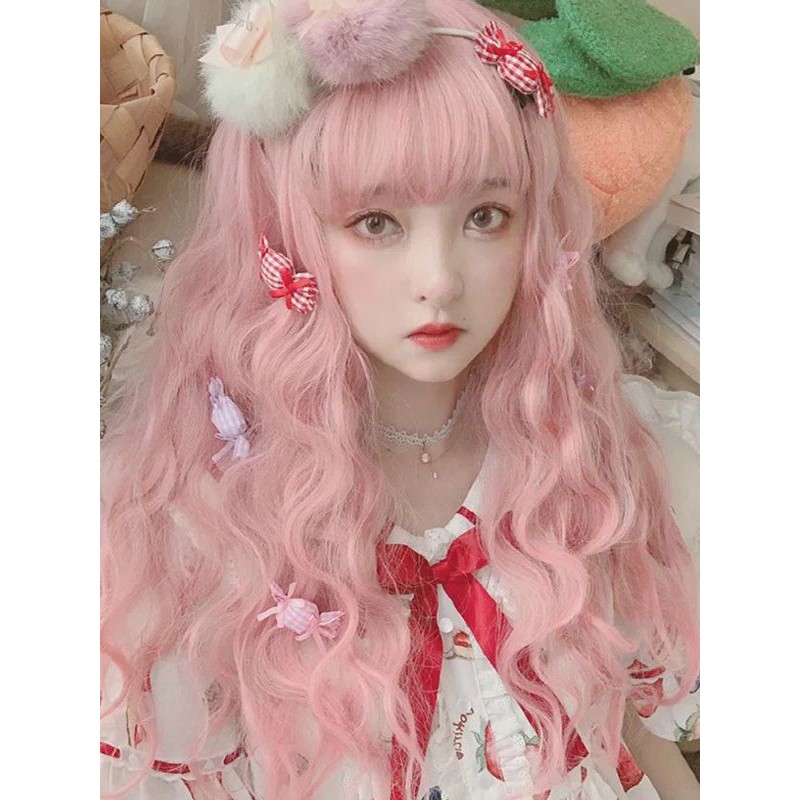 Sweet Lolita Wigs Long Heat Resistant Fiber Light Pink Lolita Hair Wigs