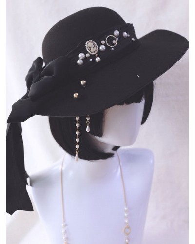 Lolita Hat Black Chains Accessory Polyester Lolita Accessories Gothic Daily Casual Tea Party