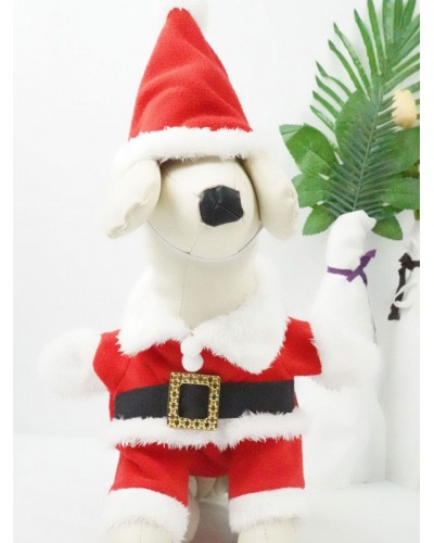 Animal Costume For Christmas Polyester Red Puppy Christmas Costume