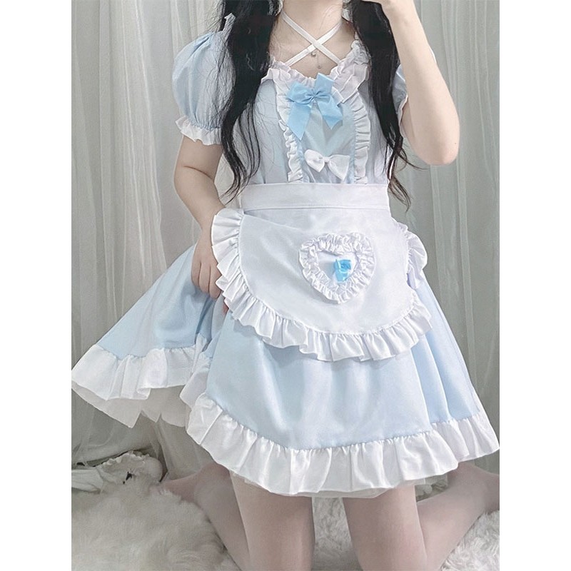 Sweet Maid Lolita Dress Polyester Short Sleeves Dress