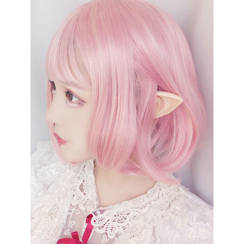 Sweet Lolita Wig Light Pink Short Heat Resistant Fiber Lolita Hair Wigs