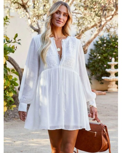 Women Dresses Long Sleeves Casual White Tube Dress Shift Spring Fall Winter