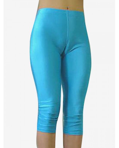 Blue Lycra Sexy Cropped Trousers