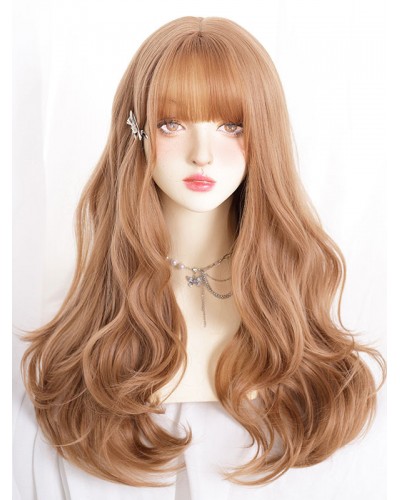 Lolita Wigs 26 Inches Tousled Heat-resistant Fiber Flaxen Lolita Accessories Sweet Daily Casual