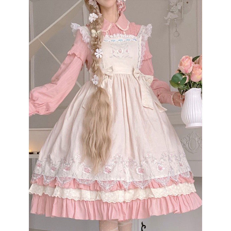 Lolita Accessories Ecru White Bows Ruffles Lace Polyester Apron Miscellaneous Sweet