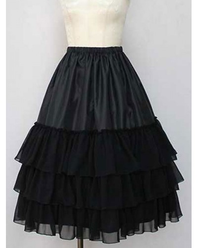 Chiffon Lolita Petticoat Layered Ruffle Pleated Underskirt Classic  Traditional