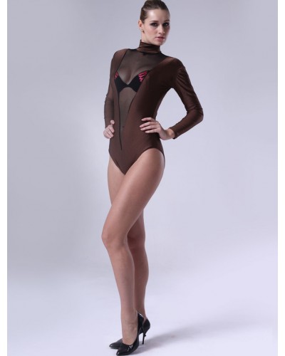 Coffee Lycra Catsuit For Women