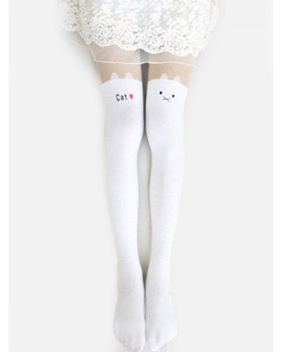 Unique Harajuku Cat Pattern Nylon Lolita Socks Sweet Harajuku Fashion