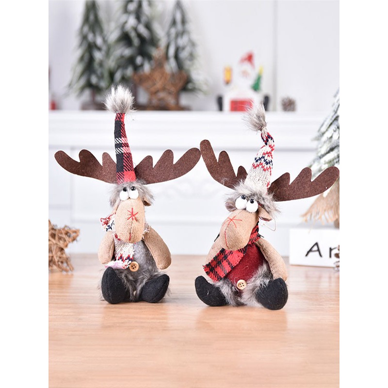 Christmas Holiday Decorations Elk Doll Doll Christmas Polyester Fiber Tree Pendant Accessories