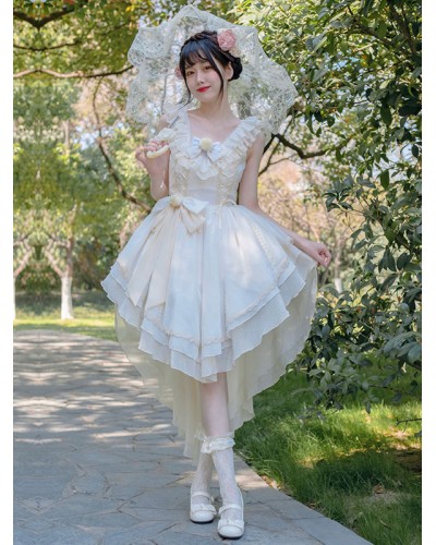 Sweet Lolita Dress Polyester Sleeveless Sweet Jumper Dress