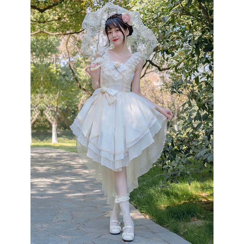 Sweet Lolita Dress Polyester Sleeveless Sweet Jumper Dress