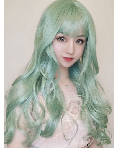 Mint Green Lolita Wig Long Heat Resistant Fiber Lolita Hair Wigs