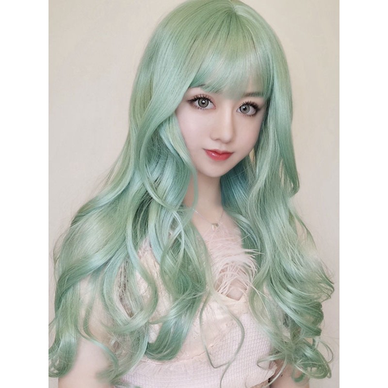 Mint Green Lolita Wig Long Heat Resistant Fiber Lolita Hair Wigs